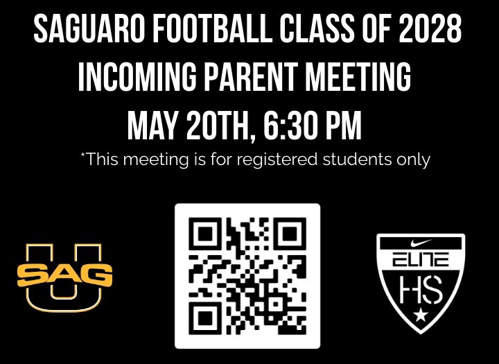 Save the date! 🚨 Incoming freshman Class of 2028 parent meeting on Monday evening! #SagU