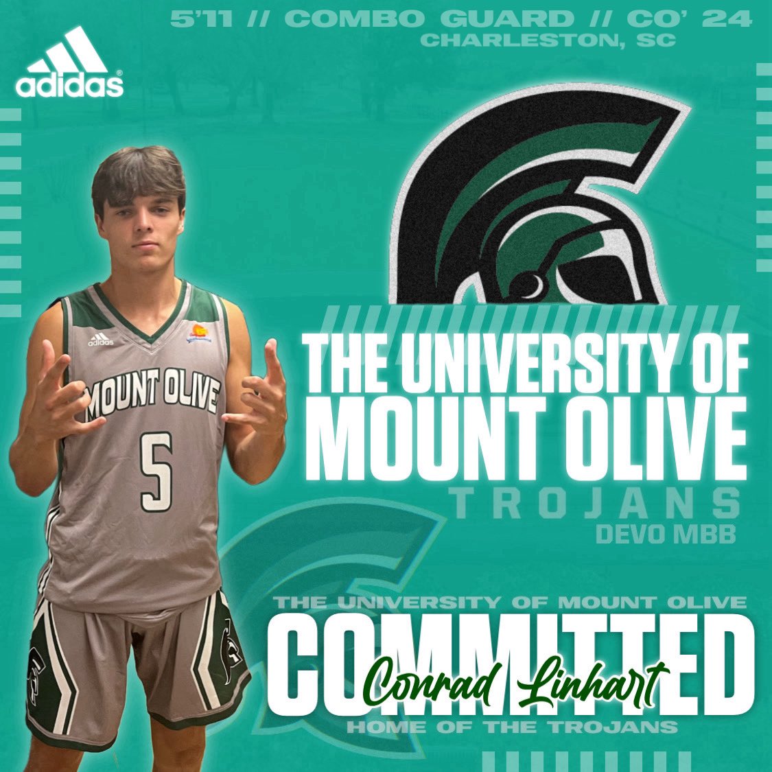 Conrad Linhart (@conrad_linhart) on Twitter photo Extremely blessed to announce my commitment to play division 2 men’s basketball for The University of Mount Olive Devo Basketball Program.
@843coach_trav
<a href="/TheIslandHoops/">James Island Trojans Basketball</a>
<a href="/dylangottuso1/">Dylan Gottuso</a>
<a href="/UMOMBB/">UMO Basketball</a> Extremely blessed to announce my commitment to play division 2 men’s basketball for The University of Mount Olive Devo Basketball Program.
@843coach_trav
<a href="/TheIslandHoops/">James Island Trojans Basketball</a>
<a href="/dylangottuso1/">Dylan Gottuso</a>
<a href="/UMOMBB/">UMO Basketball</a>