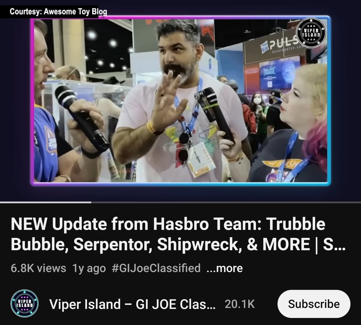 GTILA99's tweet image. Not the same interview but look at this scumbag behavior from Diaper Island! He will crop out the interviewers. Luckily, he credited this person. @AToyKindaMood got striked by this doofus almost 2 years ago but Viper stole from Travis! 

@3poaPodcast @LaserPants81 @RetroBlasting