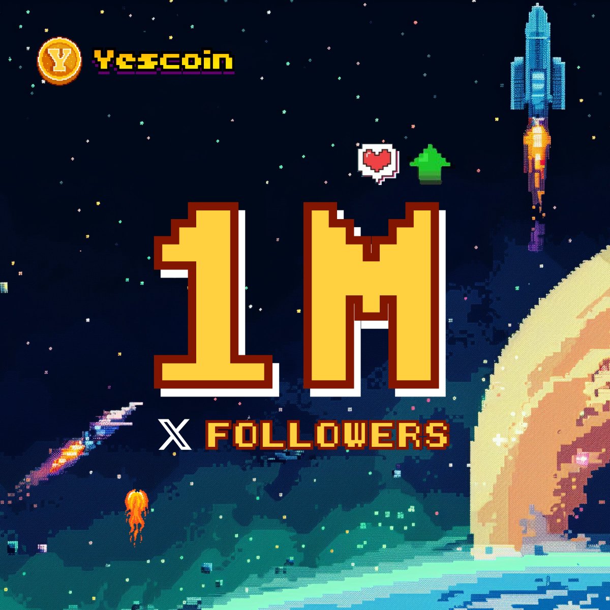 6 WEEKS, 1M FOLLOWERS 👀 The influence comes from Yescoiners all over the world Connect the world, fun & easy transition into Web3 is our vision. Incredible. It happened so fast.🚀 YES, Let's say YES! YES for billions. $YES for billions.💎 #yescoin #yescoiner