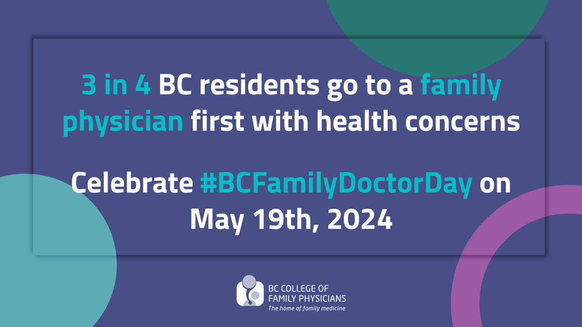 Did you know that 3 in 4 BC residents go to a family physician first with health concerns? This #BCFamilyDoctorDay, let’s work to make this patient-centred, broad-scope, and compassionate care more accessible to people across the province.