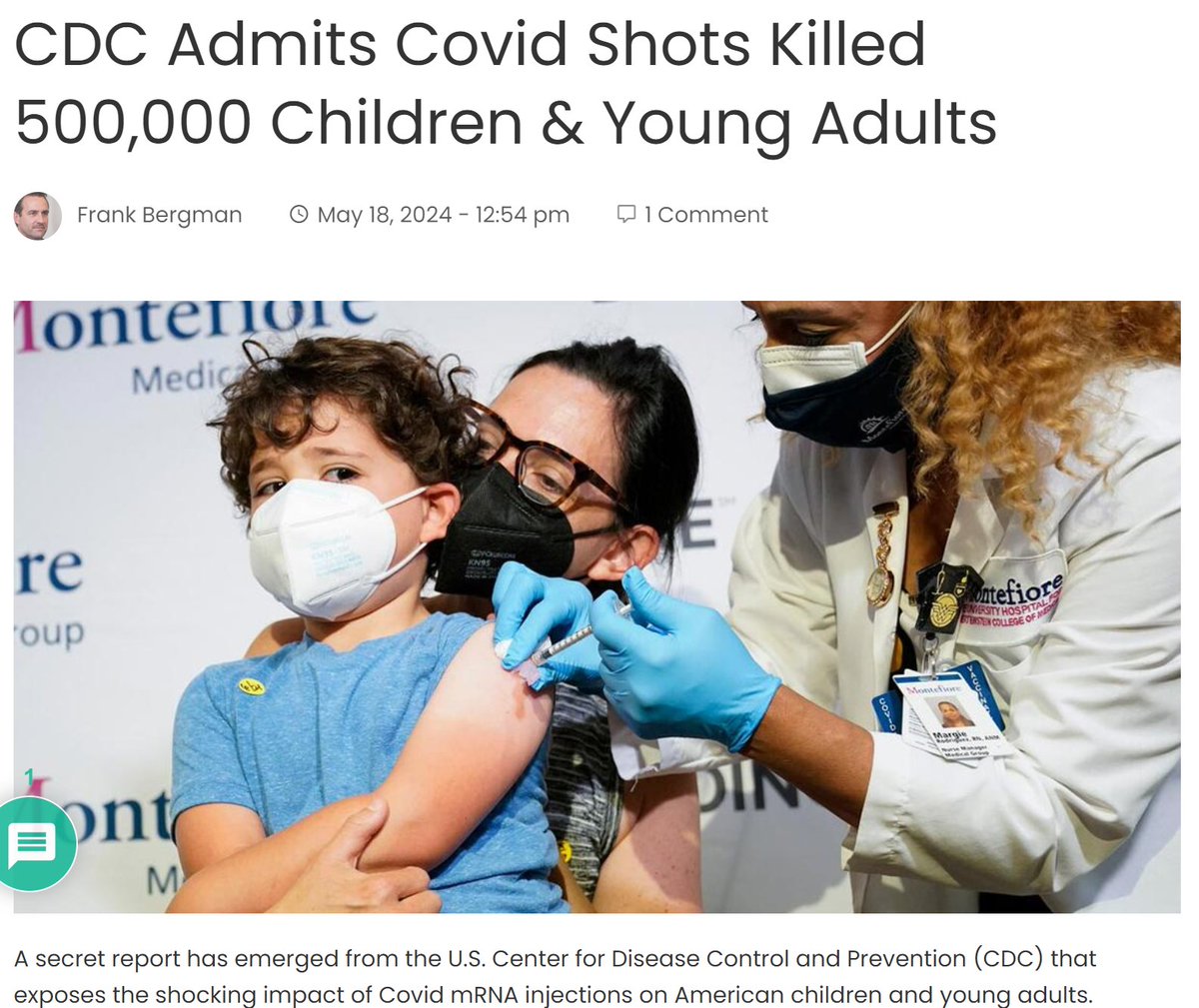 A secret report has emerged from the U.S. Center for Disease Control and Prevention (CDC) that exposes the shocking impact of Covid mRNA injections on American children and young adults. The bombshell report shows that a staggering half a million American children and young