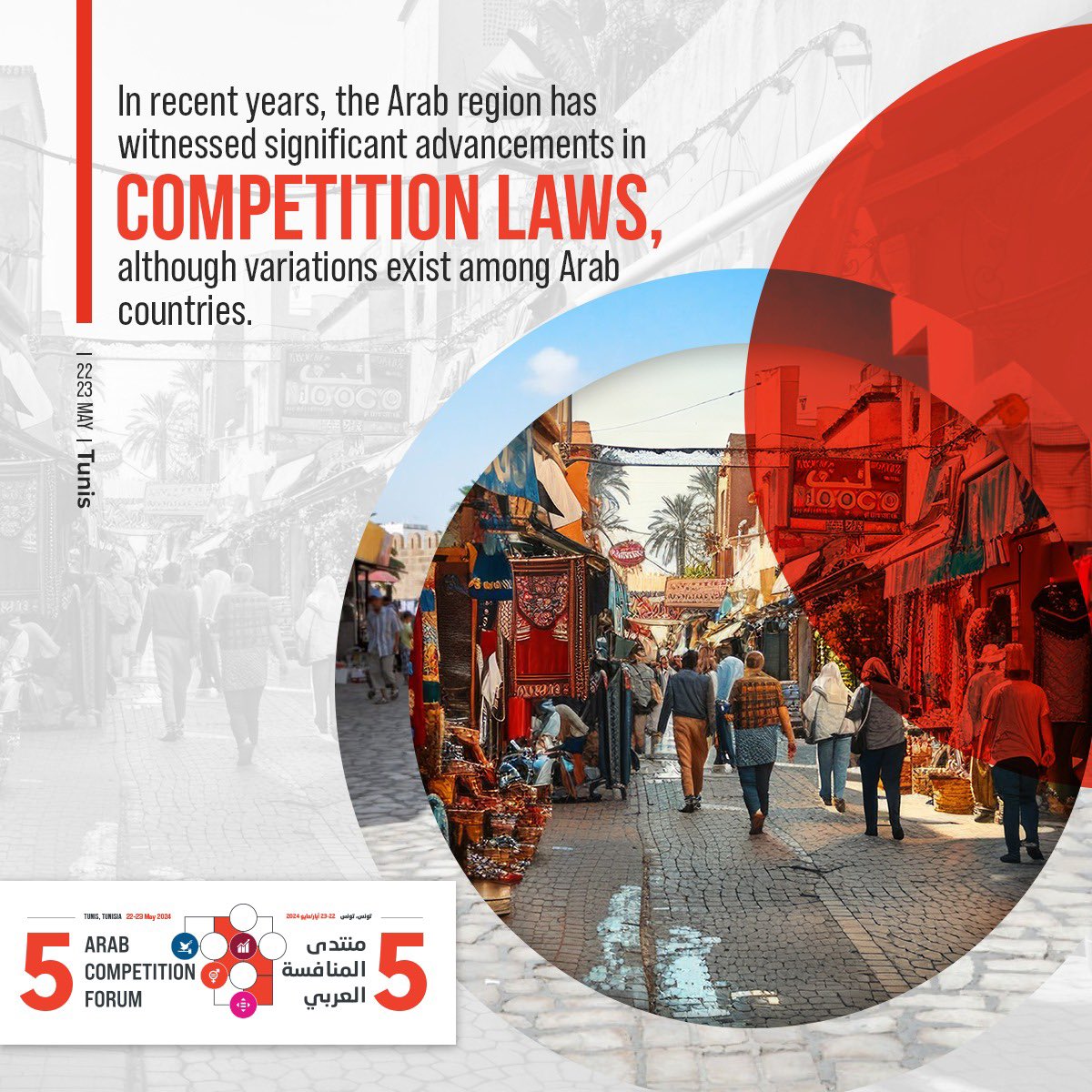 5⃣ days left until the #ACF2024 in Tunisia! Ministers and high-level officials from Arab countries, competition authorities, and representatives of the private sector will be gathered to discuss competition policymaking and enforcement in the region. 🔗 bit.ly/ACF-2024