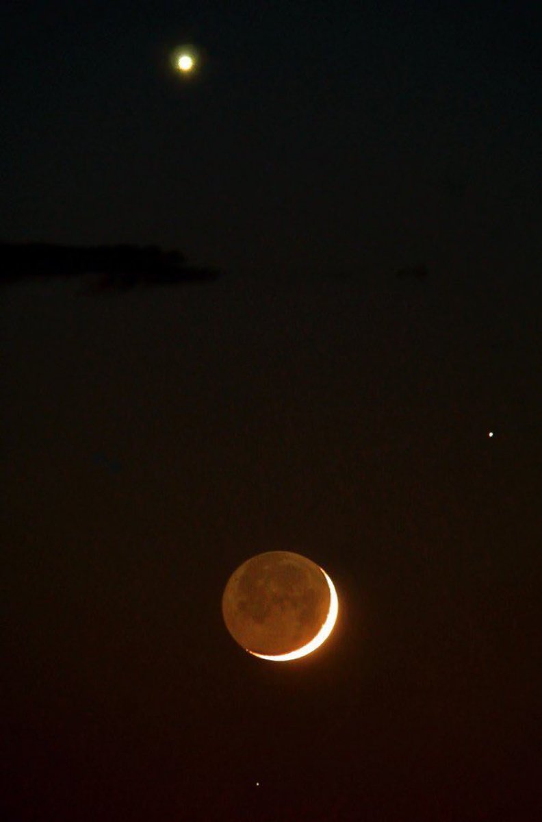 Moon with Venus and Mars.