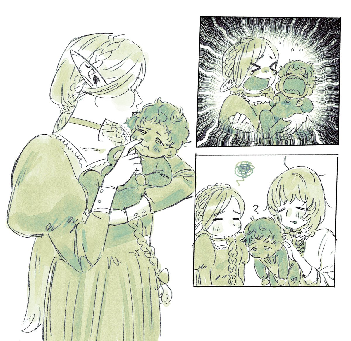 giving a pairing a baby so a different pairing can be aunties