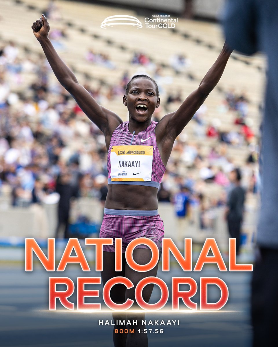 National record ✅ World lead ✅ 🇺🇬's 2019 world champ @NakaayiH gets the 800m on the line in 1:57.56 ‼️ #ContinentalTourGold