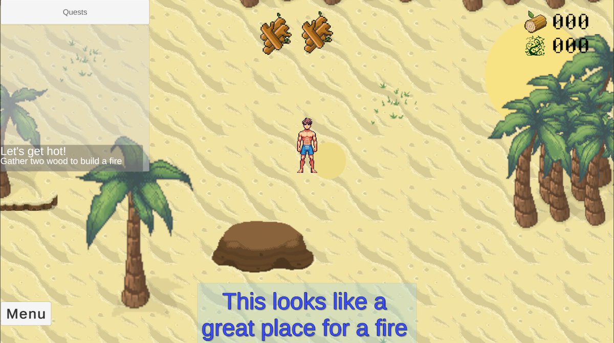 gamebunnydev's tweet image. A first look at #Castagay's first scene gameplay! So much to do, so much to polish, so much code to write! Imagine better graphics, pretty UI, less placeholders etc
#IndieGame #RPG #LGBTQ #Gay #GameDev #Castagays #firstlook #rough #wip #firststeps #survivalgame #2Dtopdown #unity