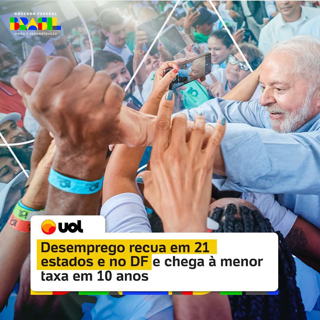 Um presidente que trabalha e gera emprego e renda para o seu povo. Estamos contigo, @LulaOficial , e tu com a gente!