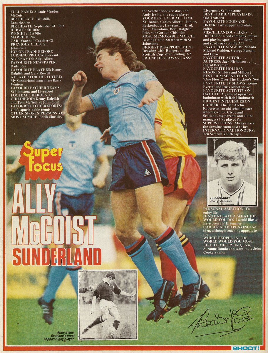 #SuperFocus #AllyMcCoist #Sunderland #Shoot! 1983-01-22