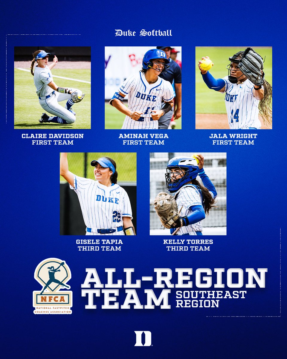 5️⃣ Blue Devils earn @NFCAorg All-Region honors! ➡️ goduke.us/3wQJj3r