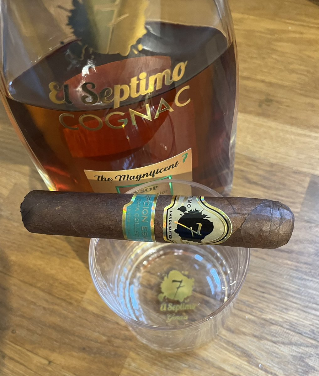 After a busy day it’s time to sit back and relax with El Septimo Esmeralda and a glass or two  of El Septimo Cognac. #elseptimoceo #elseptimocigars #elseptimo #cigartime #cigar #cigarsmoker #cognac #luxury #cigaroftheday