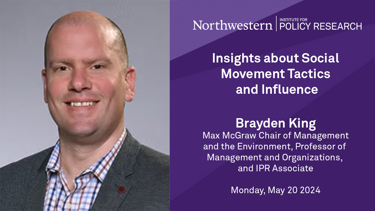 Join us in Chambers Hall on Monday at noon for a talk by @KelloggSchool's @braydenk on 'Contention and Collaboration: Insights about Social Movement Tactics and Influence.' spr.ly/6019dZOHt