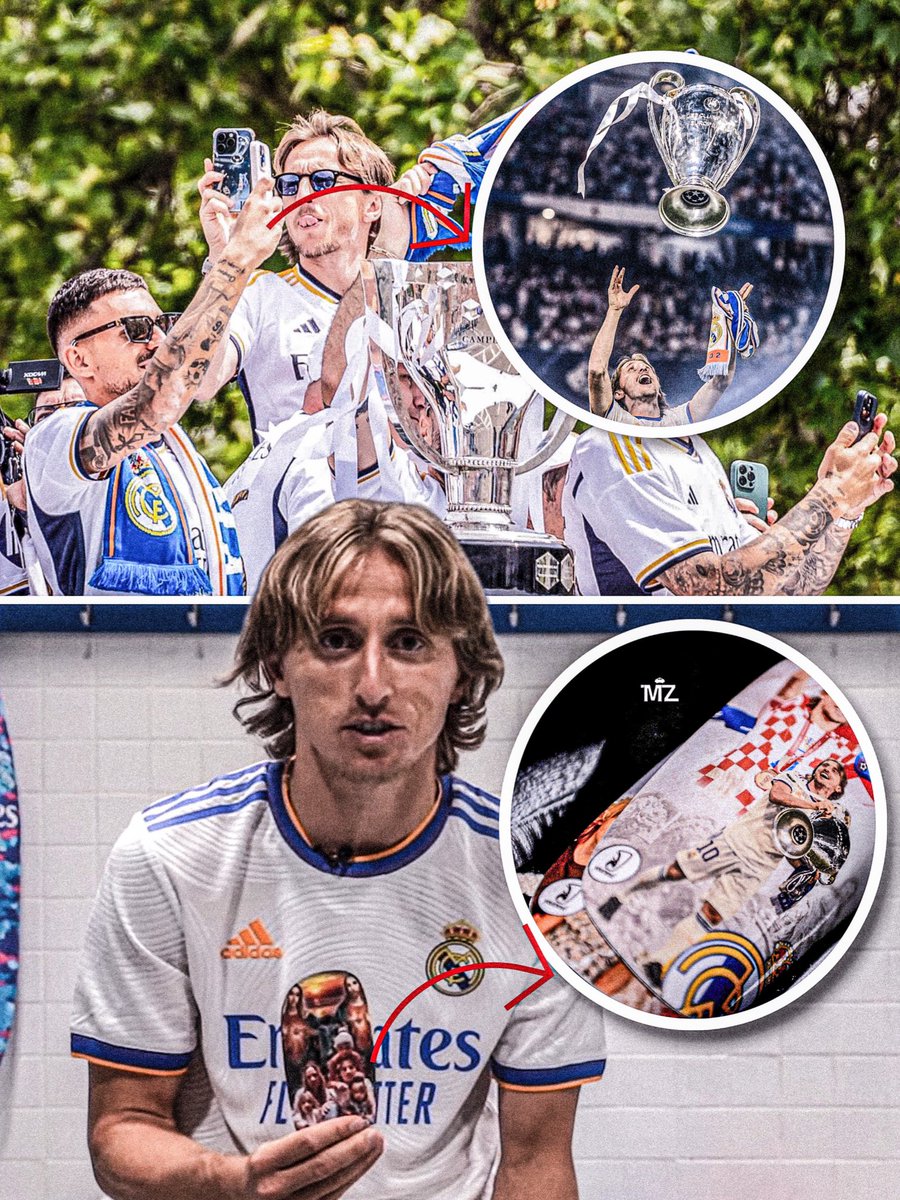 Luka Modric’s phone case and his shin guards has Real Madrid on them. 

This man bleeds Real Madrid.