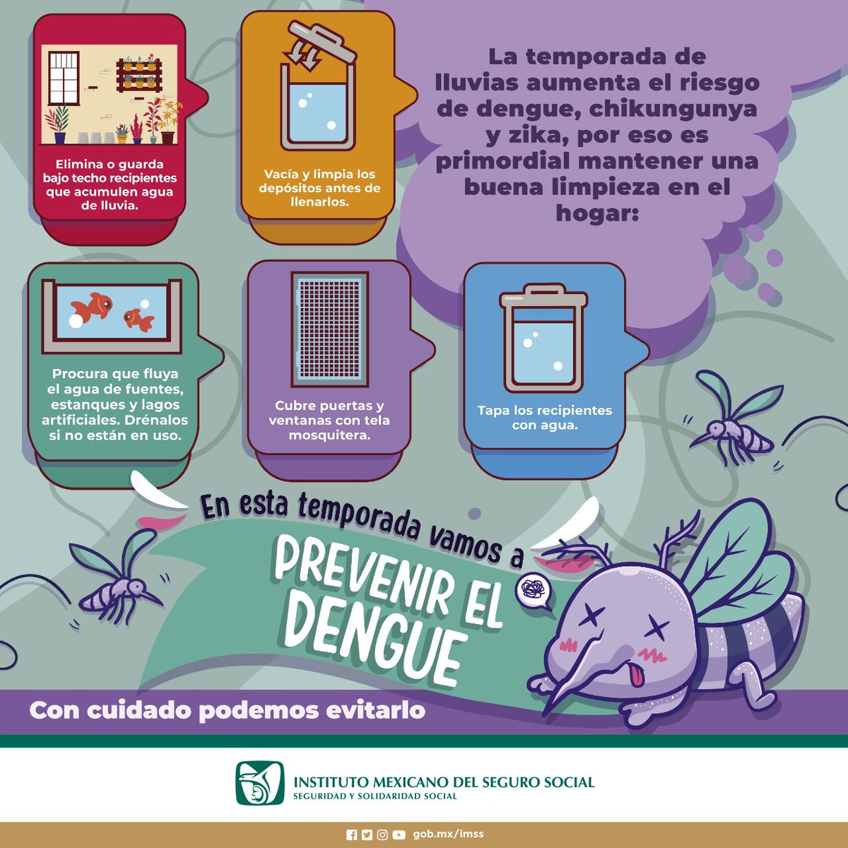 Juntos contra el #Dengue | ¡Cuídate del mosquito! Rompe las cadenas de transmisión de dengue, chikungunya o zika.