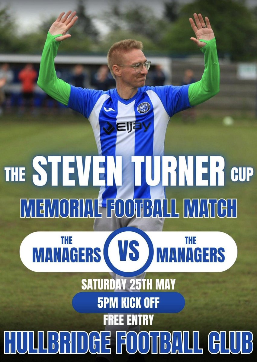 Next Saturday the clubs holds its annual club managers charity match. All In memory of local man Steven Turner. Who will win this year? The blue and white stripes or the Clarets? Come along for a beer and burger and watch some late season football.