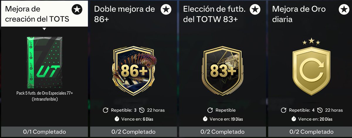 JuniorSintress's tweet photo. 📋CRAFTEANDO MEJORAS CREACION TOTS - EA FC 24

1️⃣Mejoras Diarias Bronce, Plata y Oro

2️⃣Intercambios 89 ➡️ Compramos la Media si necesitamos

3️⃣Mejoras Creación TOTS ➡️ Usamos Medias 80 a menos

✅Cada Mejora devuelve 5 x 77+ Oro Único

⭐️Si salen Medias bajas ➡️ Usa los 5 Oros Únicos en otra Mejora Creación TOTS + solo agrega 6 Oros Comunes de Intercambio

4️⃣Mejoras TOTW 83+ ➡️ Usa esta combinación:

🔹Plantilla 82 ➡️ 2 x 84 + 9 x 81
                                    2 x 84 + 2 x 82 + 3 x 81 + 4 x 80

🔹Plantilla 83 ➡️ 85 + 4 x 83 + 6 x 82

✅Vendemos lo más Posible de los 2 Sobres Transferibles para recuperar

✅Guarda solo los IF que quieras Evolucionar, usa los demás en Jugadores SBC o para Generar más Intercambios con los 87 o más

5️⃣Hacer 3 de Doble 86+ ➡️ Usa estas combinaciones

🔹Plantilla 83 ➡️ 9 x 83 + 2 x 82

🔹Plantilla 84 ➡️ 2 x 85 + 3 x 84 + 6 x 83

6️⃣Guarda TOTS Media, Medias 86, 87, 88, o 90+ para otros SBC

✅Las Medias 89 o repetidos 87 y 88 reenviar a Intercambios

♻️Repetir el Proceso

❤️/🔁 +Contenidos