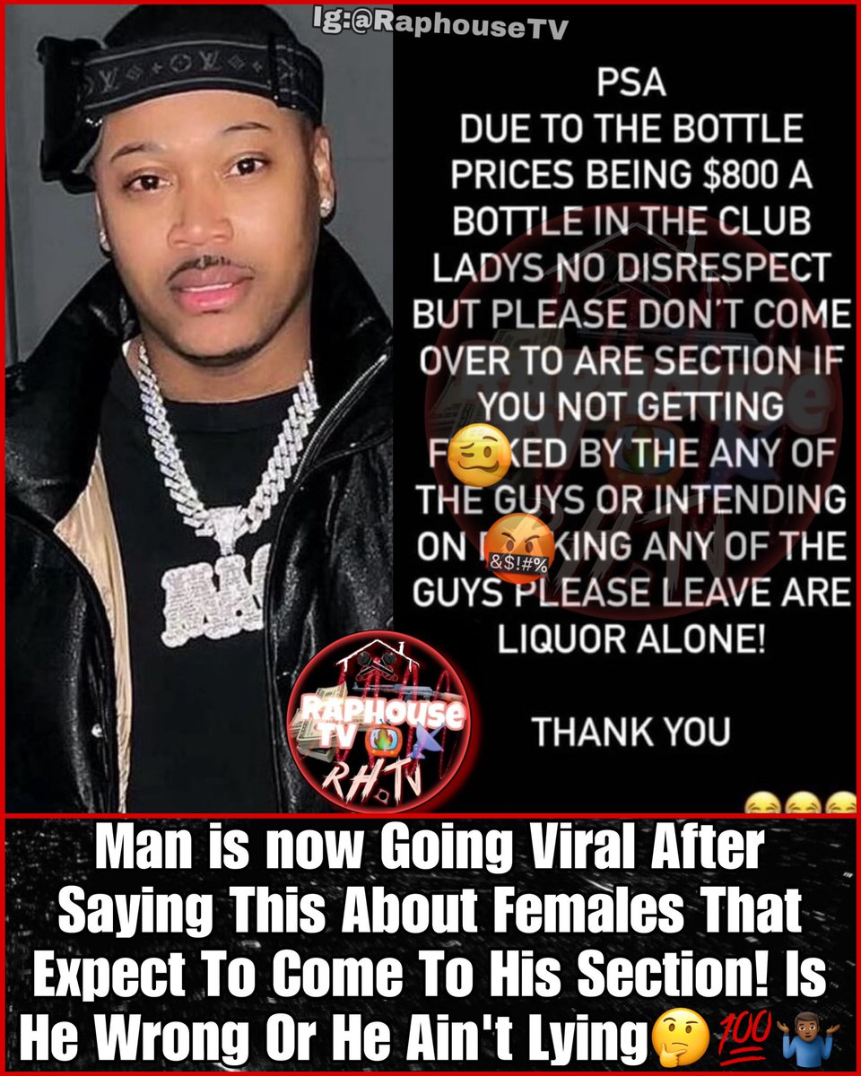 raphousetv7's tweet image. Man is now Going Viral After Saying This About Females That Expect To Come To His Section! Is He Wrong Or He Ain't Lying 🤔🤷🏾‍♂️💯🥃