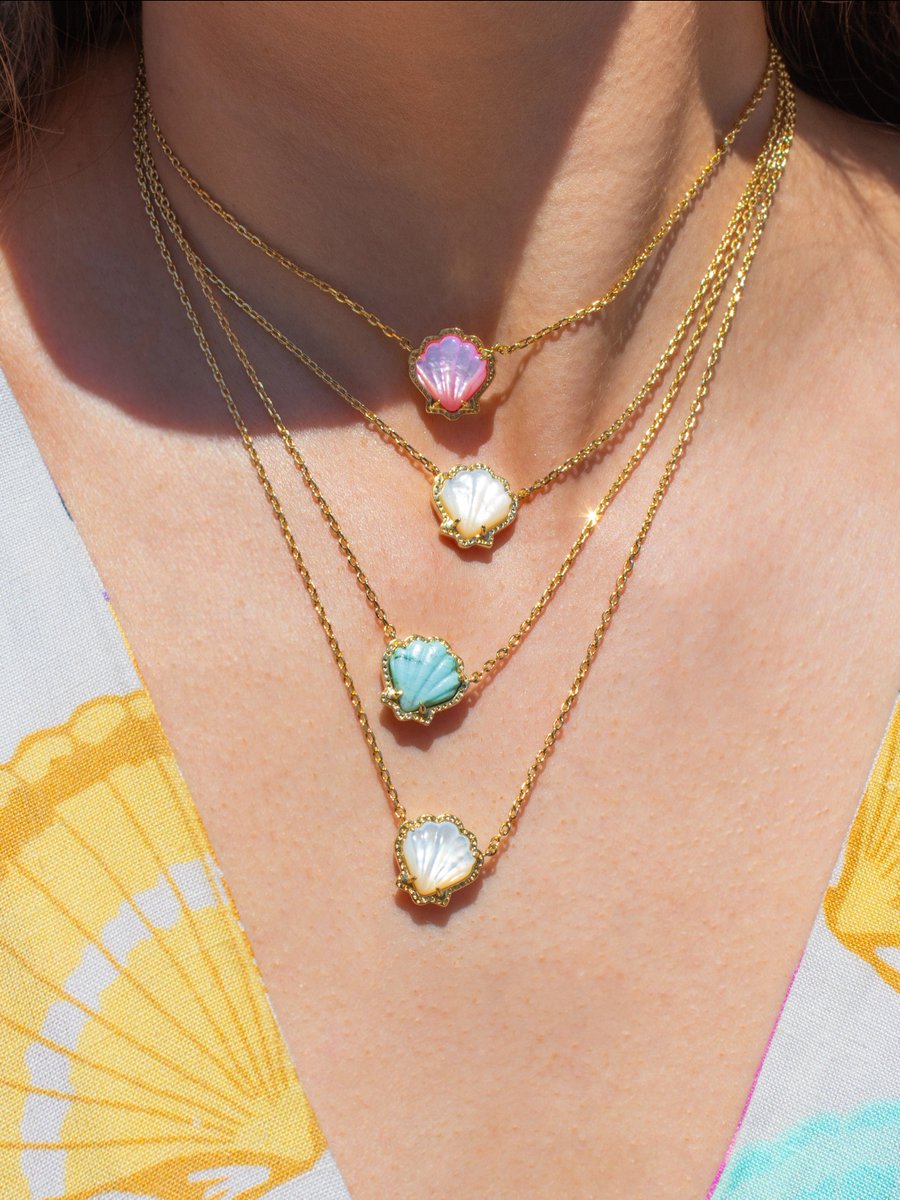 The category is: the must have necklace for the Summer season. 💖🐚✨ Stop by and see us in store to shop the Brynne shell pendant (and all of our Summer novelty styles) before they sell out or shop here: bit.ly/3UYVRPz