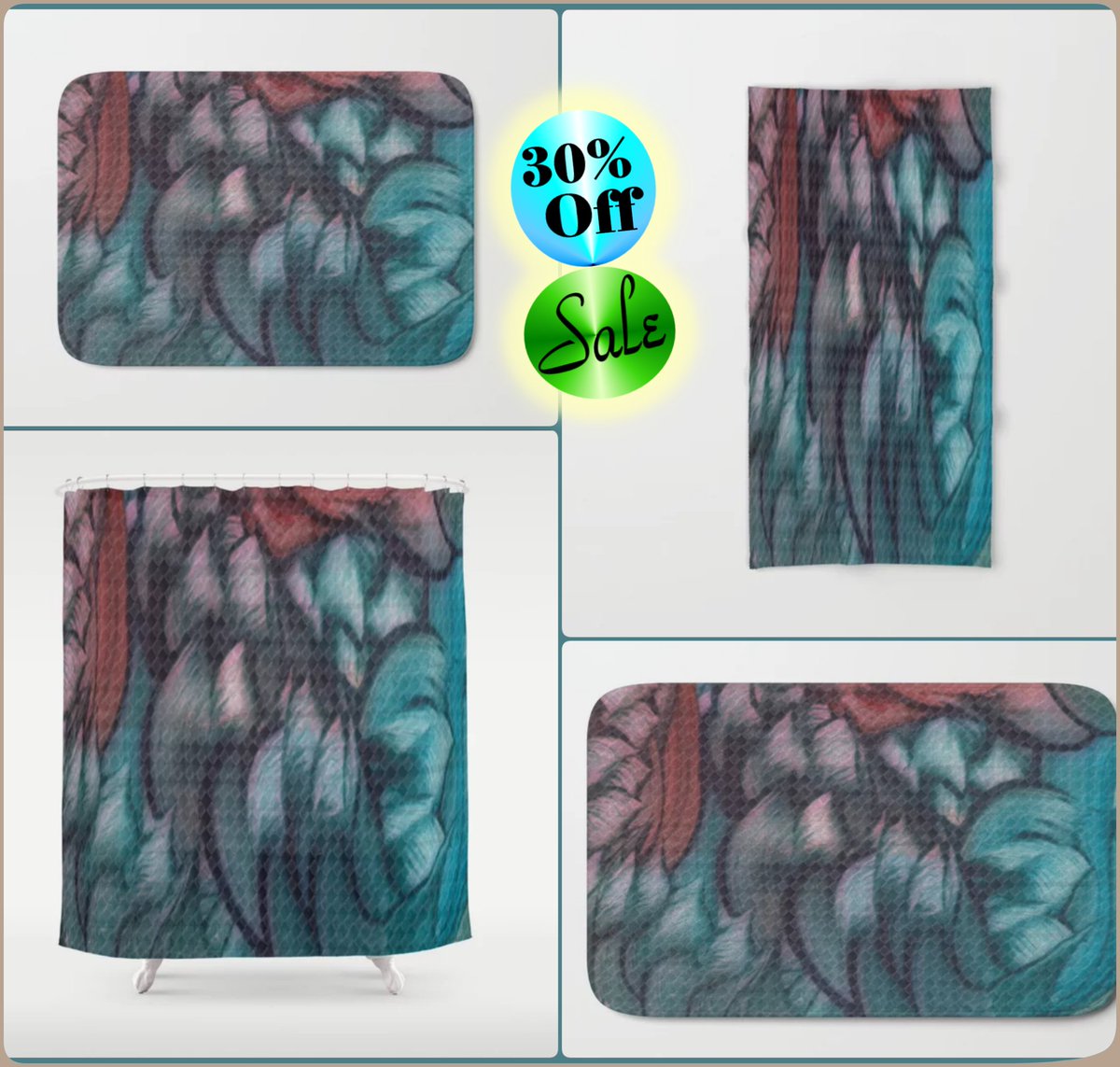 *SALE 30% Off* Indigo Melody Shower Curtain, Towels & Mats~ by Art_Falaxy ~Shower Artfully~ #artfalaxy #shower #rugs #bath $towels #art #society6 #homedecor #Society6max #feathers #swirls #modern #trendy #accessories #accents #red #purple #blue society6.com/product/indigo…