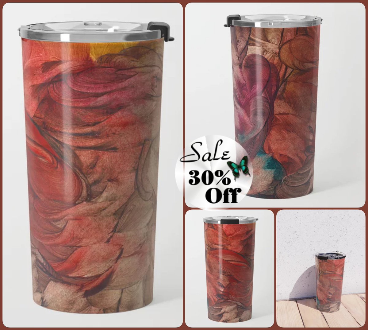 *SALE 30% Off* Enchanting Travel Mug~ by Art_Falaxy ~Art Exquisite!~ #coasters #gifts #trays #mugs #coffee #society6 #travel #artfalaxy #art #accents #modern #trendy #wine #water #placemats #tablecloths #runners #red #purple #orange #blue society6.com/product/enchan…