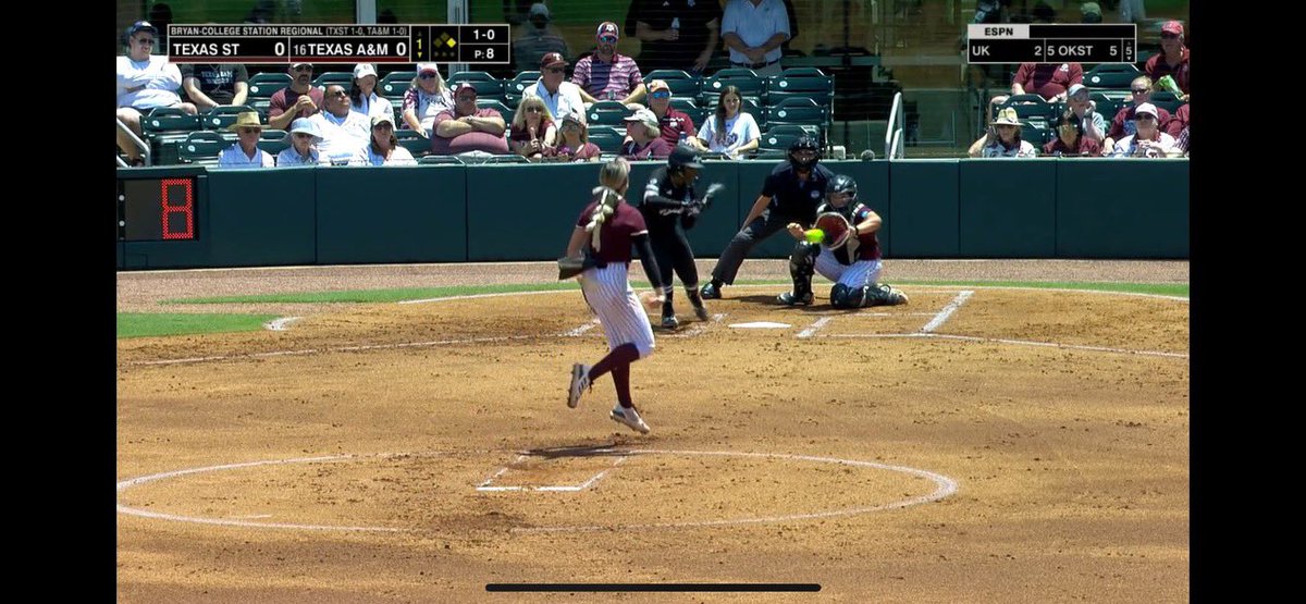 GET THIS LADY OUT OF THERE. <a href="/NCAA/">NCAA</a> <a href="/TXStateSoftball/">Texas State Softball</a> Terrible. Terrible. Terrible.

First picture is a strike 3 in the other batters box. 
Next 3 pictures were called balls for Mullins. River at best.