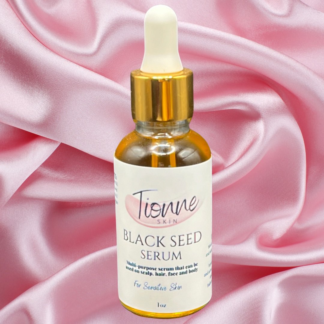 My Black Seed Serum is a multi-purpose lightweight and gentle moisturizing serum

Helps with:
-Dull skin, dry skin, cracked skin, eczema, psoriasis and dermatitis
-Acne, dark spots, hyperpigmentation, and acne scars
-Flaky skin, irritated skin, redness on skin and peeling skin