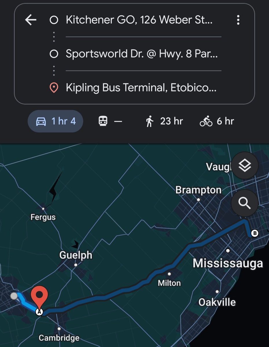 @Phillasaurus @GOtransit @PrabSarkaria I've said this before but they seriously need (at least until more trains run to Kitchener) to run buses directly to Toronto to help overcrowding. Maybe to Kipling Bus Terminal? It'll allow a connection to the subway and should be about 15-20 minutes faster than 30+train combo.