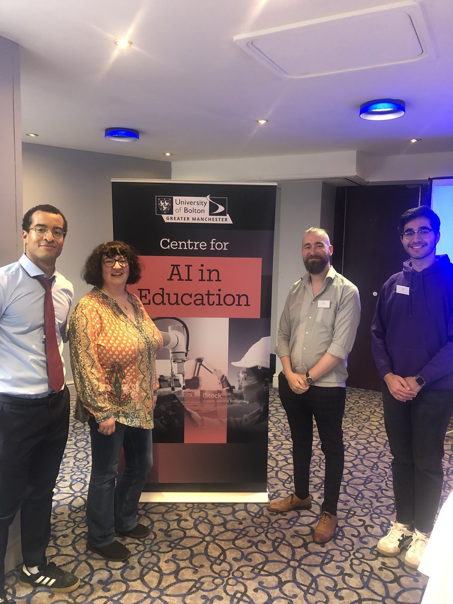 Thoroughly enjoyed representing <a href="/LeedsTrinity/">Leeds Trinity University</a> at @BoltonUni's #AI Symposium today, presenting our work on embracing AI to transform the educational experience for all. Thank you to <a href="/caton7979/">Dr Lucy Caton</a> and the team for having us and look forward to our book chapter collaboration! 👾📖🤝