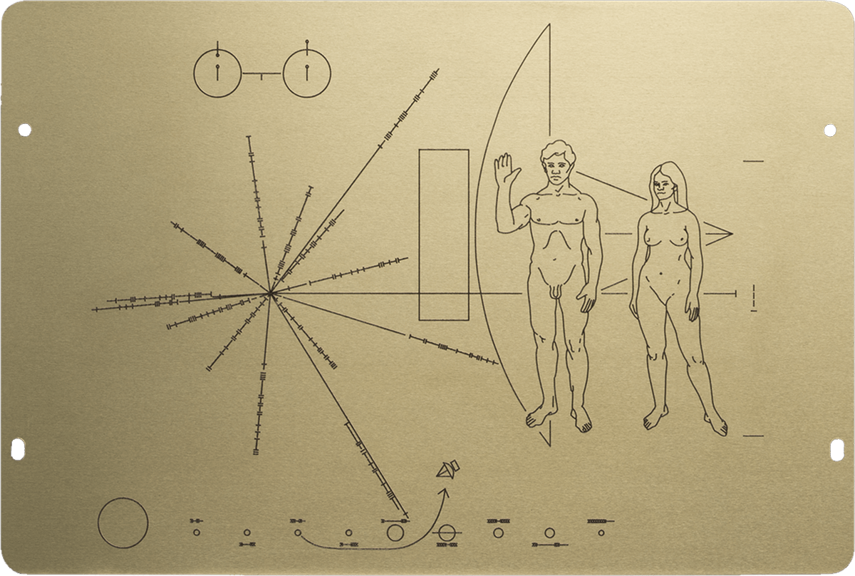 Sollten je Außerirdische die goldenen Platten der Raumsonden Pioneer 10 und Pioneer 11 finden und danach Kontakt mit den Menschen suchen, werden diese wohl der Meinung sein, es gebe nur zwei Geschlechter. Ob die Wokeria die dann verhaftet? 🥴