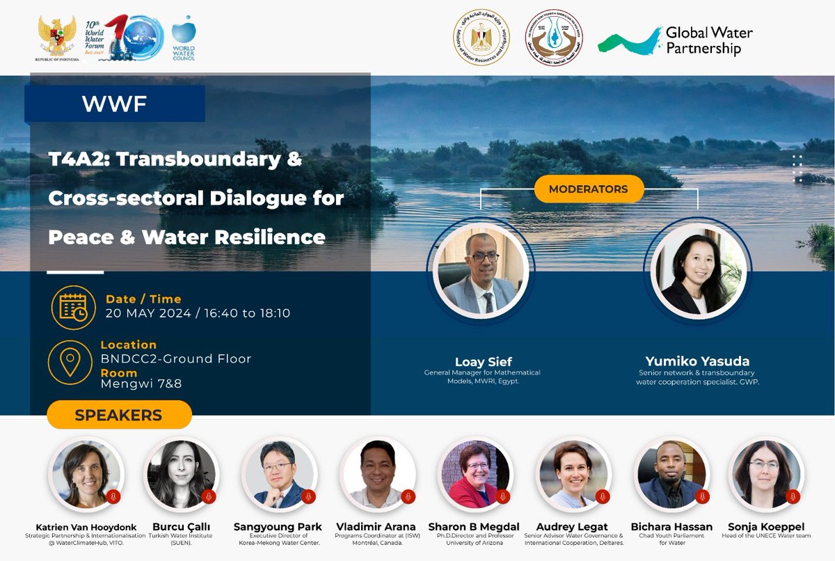 For tomorrow’s session on #Transboundary and cross-sectoral dialogue for #peace and #WaterResilience, we’ve asked GWP transboundary expert @YasudaYumiko for a key message: 🗨️ “Regional dialogues can be a powerful vehicle to initiate or advance transboundary #water cooperation.”