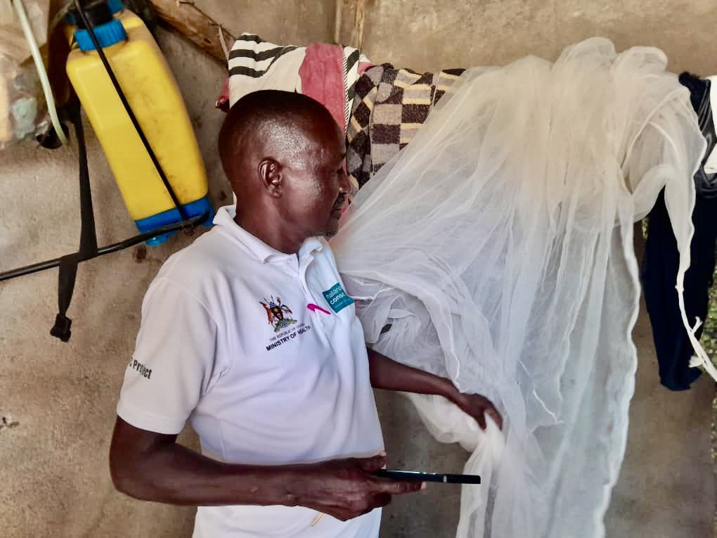 Integrating awareness creations on mosquito net use during implementation of Seasonal Malaria Chemoprevention in Karamoja subregion 📸Philips Siloi, MFP Nakapiripirit District, checking on the use of mosquito nets in Nakiloro Village.
