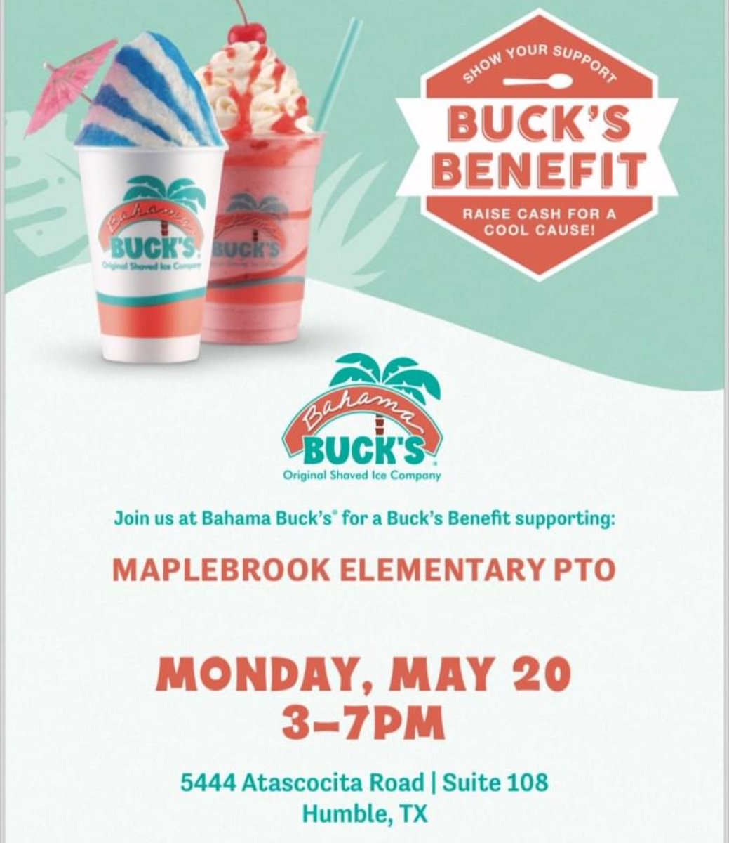 See ya'll Monday at Bahama Bucks!