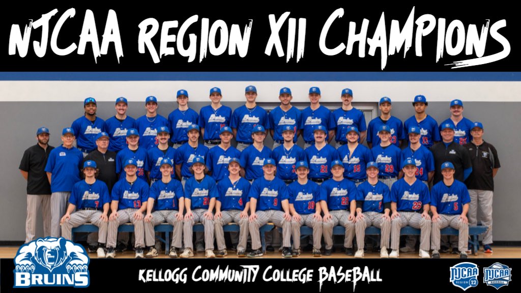 🏆⚾️ REGION XII CHAMPIONS ⚾️🏆 Your @BaseballKellogg Bruins are the @NJCAARegion12 Champions after defeating Jackson this afternoon 16-0! They’re @NJCAABaseball WORLD SERIES BOUND for the 9th time! Go Bruins!! #BruCru