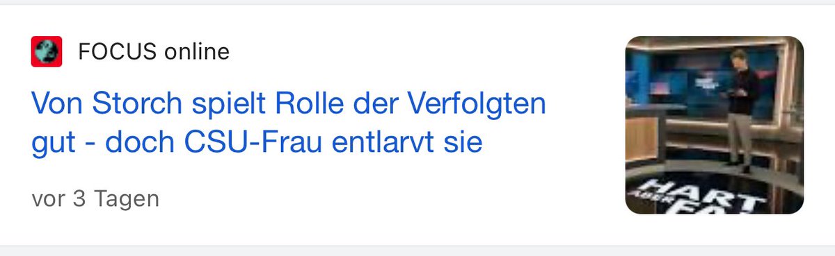 Wenn ich mir so die Schlagzeilen zu meinem Auftritt bei #HartAberFair von letztem Montag ansehe, hab ich wohl ziemlich viel richtig gemacht. 🤗 Daher, lieber #ÖRR, ladet doch bitte häufiger Politiker von der #AfD ein!