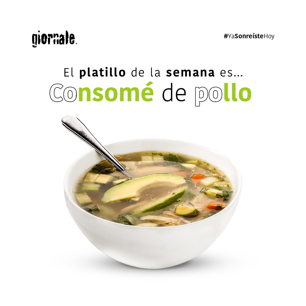 Un consomé de pollo siempre es reconfortante. 
¡Déjate consentir en Giornale!