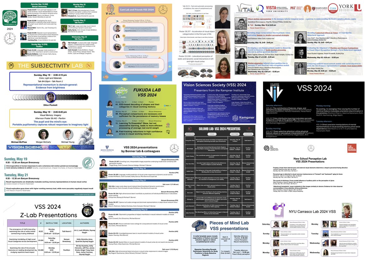 Chaz Firestone (@chazfirestone) on Twitter photo A trend I've really loved: Seeing all the flyers for different lab's presentations <a href="/VSSMtg/">VSS Meeting</a>! Here's a little collage of all the ones I've seen so far (found by using the #VSS2024 hashtag). If I've missed yours, please share it below! A trend I've really loved: Seeing all the flyers for different lab's presentations <a href="/VSSMtg/">VSS Meeting</a>! Here's a little collage of all the ones I've seen so far (found by using the #VSS2024 hashtag). If I've missed yours, please share it below!