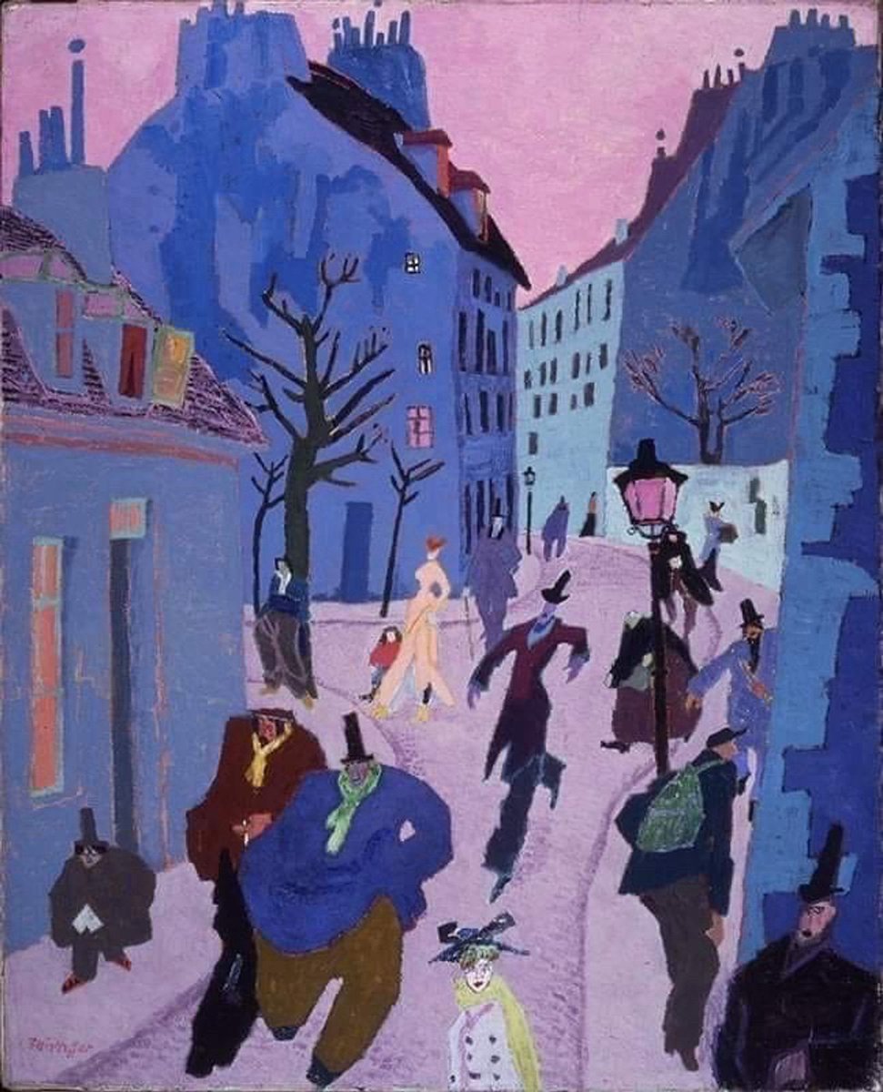 #BricioleDiPensieri Ognuno è un punto di vista diverso... <<Viviamo tutti sotto lo stesso cielo, ma non tutti abbiamo il medesimo orizzonte.>> Konrad Adenauer #art Lyonel Feininger Street in Paris, Pink Sky - 1909