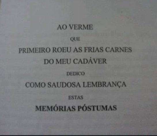 Nada neste mundo vai superar um livro que traz como dedicatória isto daqui: