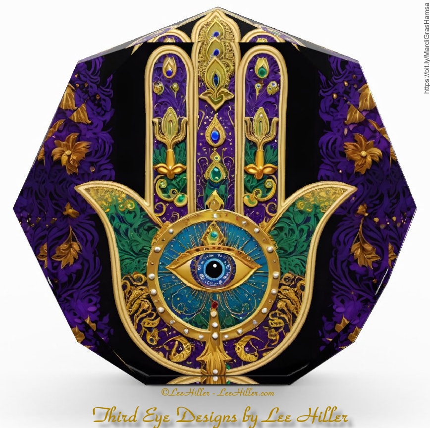 💚💎💜✨🪬✨💜💎💚 #Spiritual guidance. #gifts #homedecoration The #Hamsa as the third eye represents the awakening & activation of one's inner vision & intuition. It serves as a reminder to trust one's instincts, listen to one's inner voice, & seek bit.ly/MardiGrasHamsa…