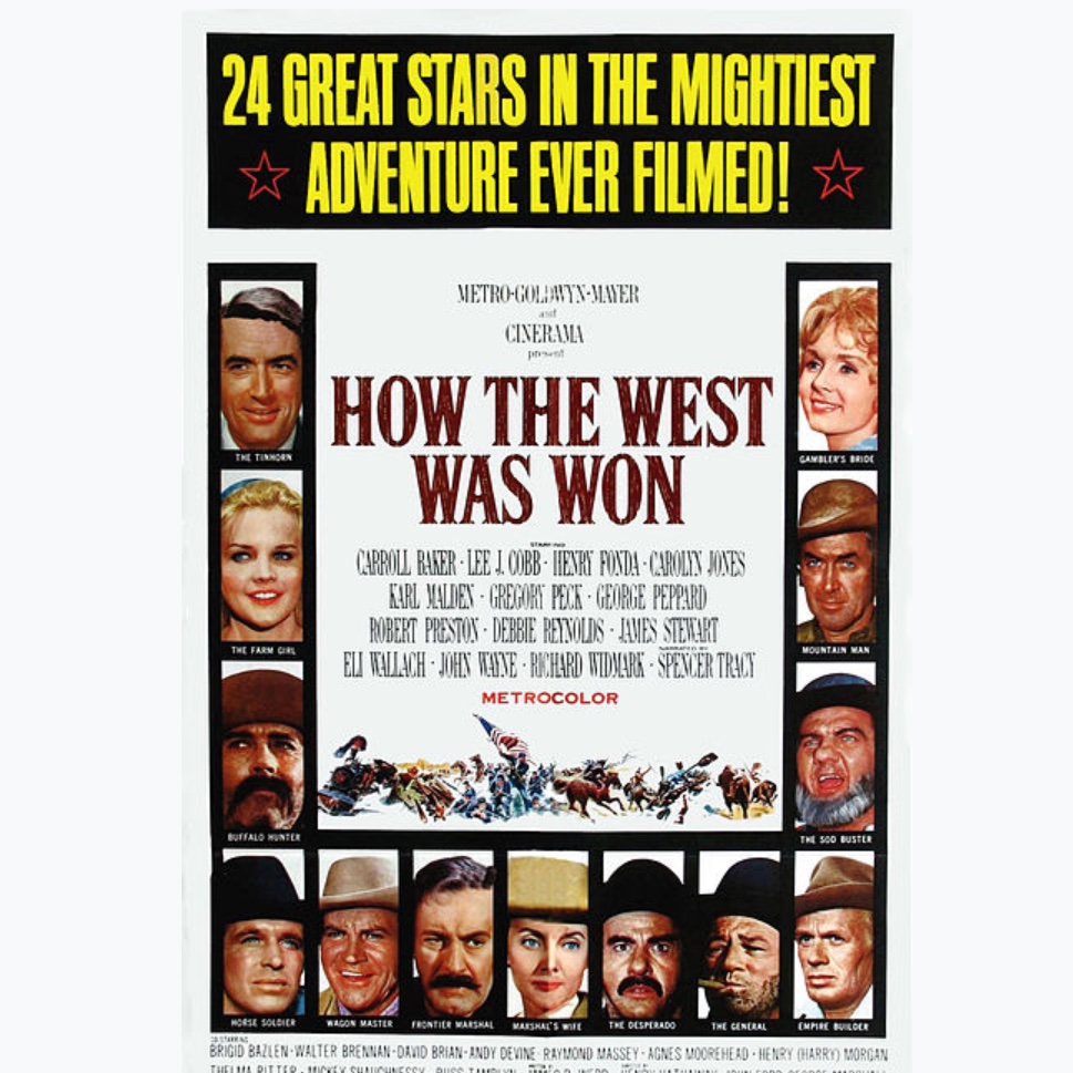 Watching the 1963 blockbuster, How the West was Won. Never watched before, but every actor from back then was in it! #amwatching