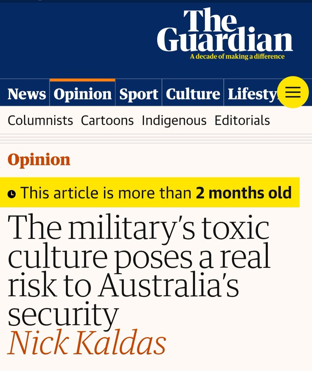One of the main reasons we have such shitty ADF leadership at the moment is their coterie of media sycophants with their misrepresentations of facts. Fix Australia's broken media, you'll improve our democracy and governance overnight. Until then, we're stuck with this kind of
