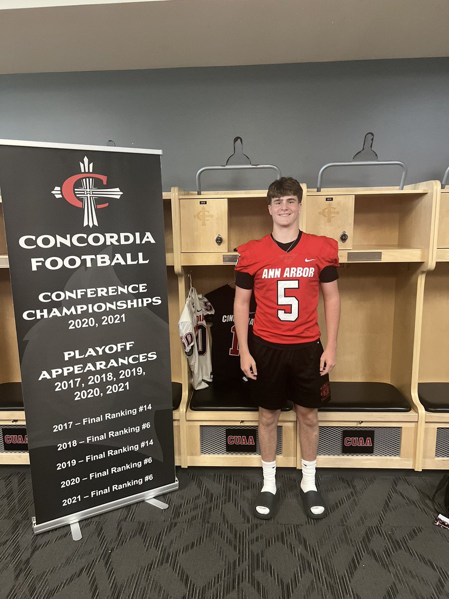 Had a great time at the concordia camp! Thank you again coach for the invite can’t wait to come on my game day visit! <a href="/elijahko8/">Elijah Kothe</a> <a href="/MonroeTrojansFB/">Monroe Trojan Football</a> <a href="/MichFBFrenzy/">Michigan Prep Frenzy</a> <a href="/PrepRedzoneMI/">Prep Redzone Michigan</a> <a href="/MIexposure/">Michigan Exposure</a>
