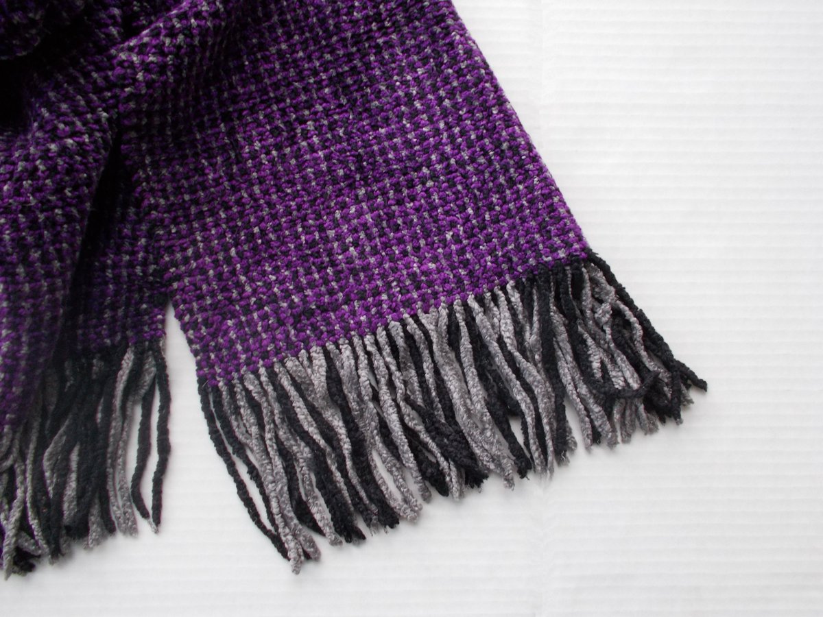 Super Deluxe Velour Basket Weave Scarf (38' x 9.5') Royal Purple/Black/ Silver - FREE SHIPPING ►tworlddesign.etsy.com/listing/769350…………… — #gift #scarf #velour #basketweave #uniquegifts #giftsforher #giftsforhim #etsyfinds #etsygifts #trendy #etsyshop #shopetsy #FreeShipping