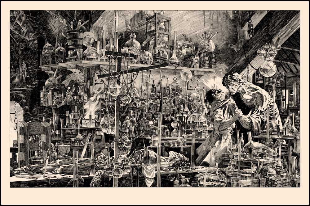 Show me your favorite black and white art piece, my puppy demands it! Here’s one by Bernie Wrightson: