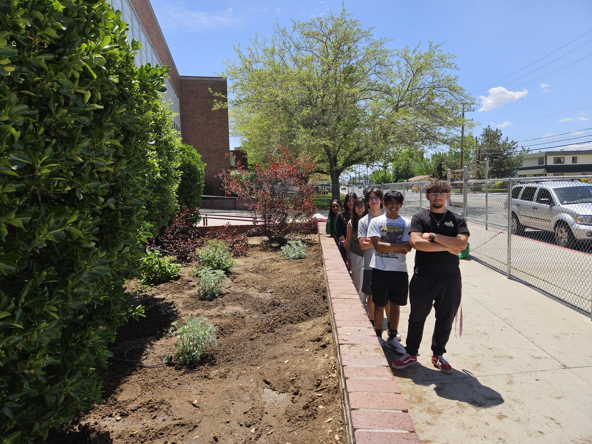 Big thank you to the Block S members who helped with 2024 Spring project.  We added a drip system and plants in the gym planter.  Making it a better place. #sparkspride