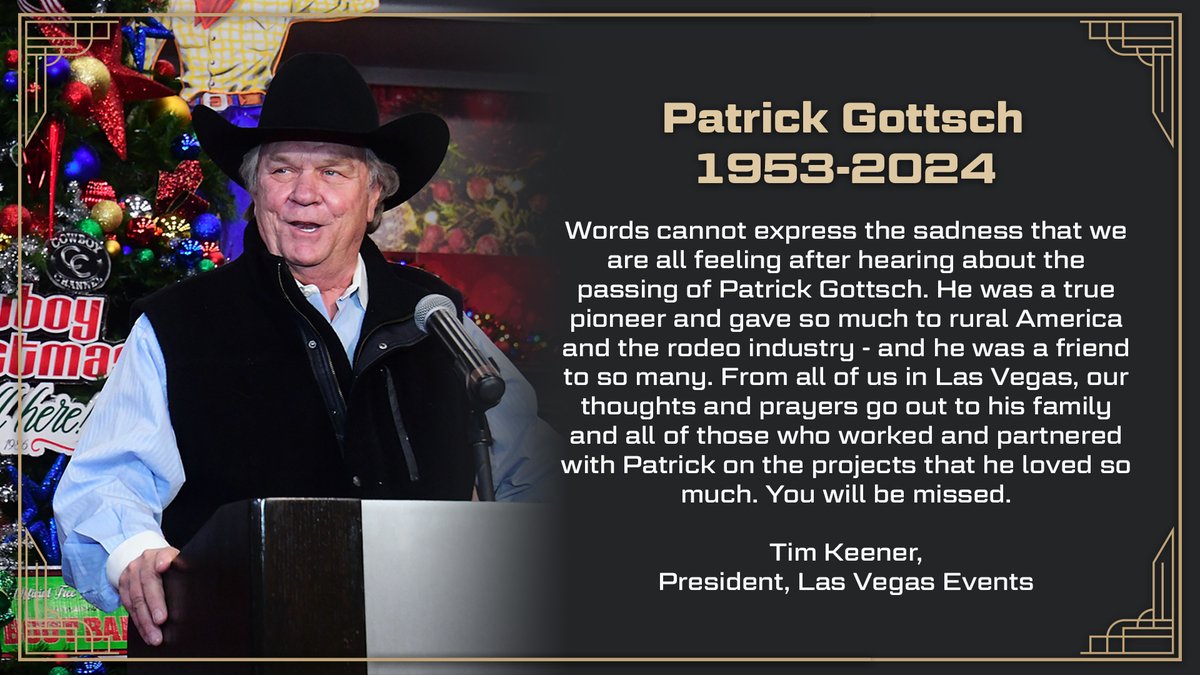 We lost a friend and visionary today. Our thoughts and prayers are with the Gottsch family.