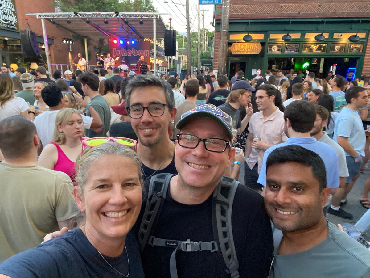 mistwire's tweet image. &quot;Let&apos;s do a quiet dinner for the last night of #PyConUS&quot; as we accidentally stumble into a raging block party 🥳🤣🥳