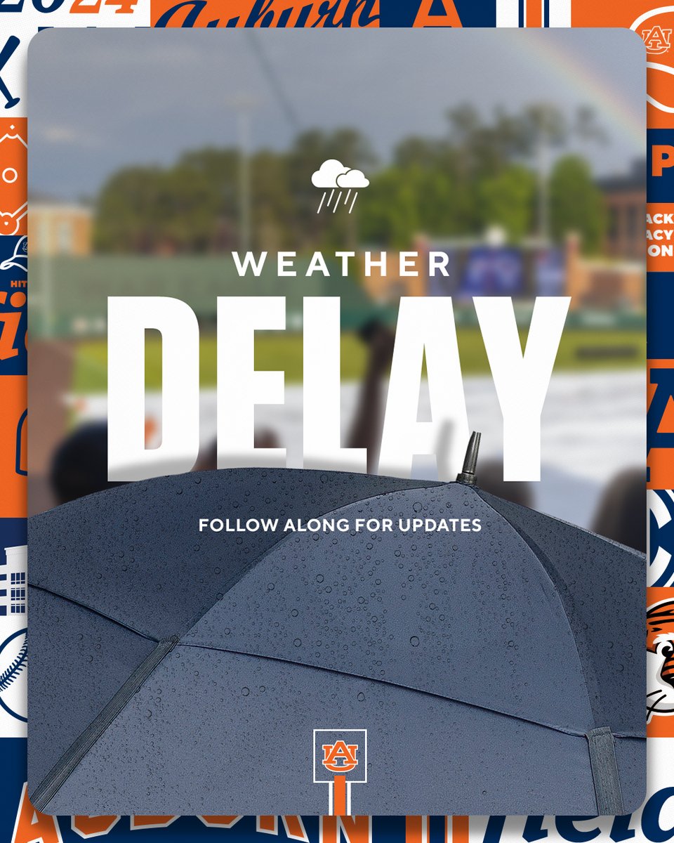 We've entered a weather delay in the 9th. #WarEagle