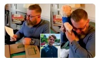 Truly heartbreaking and heartwarming: This man lost his 16-year old son in a car wreck. He donated the son's organs, including his heart. The heart recipient sent the dad a surprise gift: a teddy bear with a recording of his son's heart. #DonateLife #OrganDonor #HeartTransplant