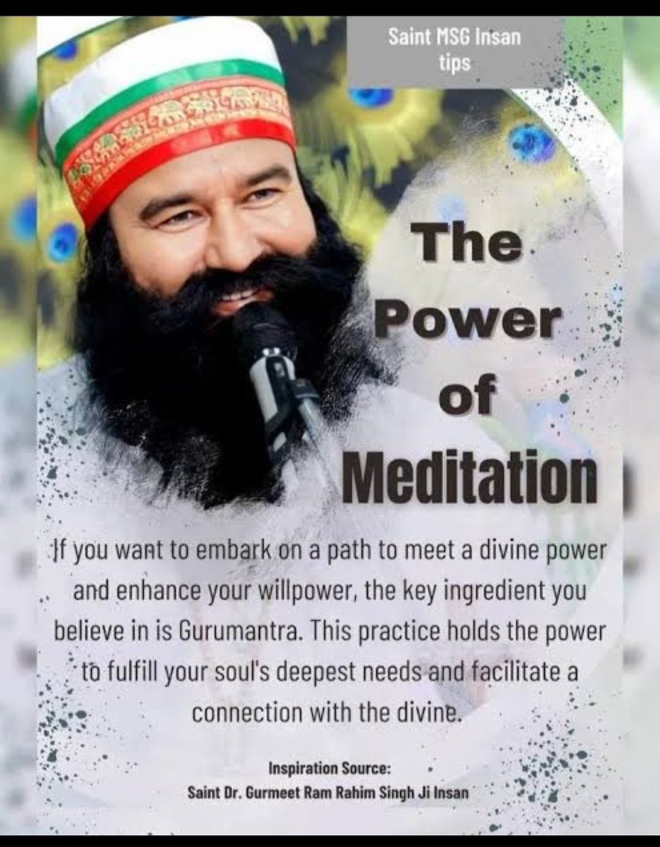 Meditation is the best medicine for all the problems whether it is physical or mental issues. Saint Gurmeet Ram Rahim Ji says Meditation has multiple benefits. It boost up our will power and controls negative thoughts of our mind. So meditate regularly. #BenefitsOfMeditation